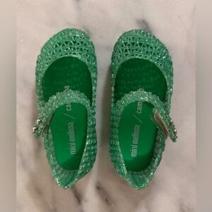 Mini Melissa Campana Sparkling Green Shoes size 7 US